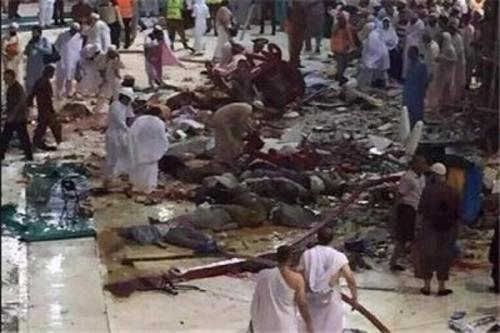 ۸۷ نفر در حادثه سقوط جرثقیل در مسجد الحرام مکه جان سپردند+عکس و فیلم