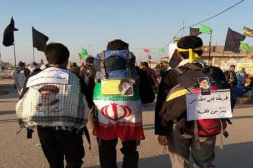 آغاز به کار پویش بین‌المللی #الی_بیت_المقدس در پیاده روی #اربعین با امتداد پیگیری هدف شهدا از کربلا تا قدس/ شرکت زائرین حسینی در پیاده‌روی اربعین به نیابت از یک شهید + تصاویر
