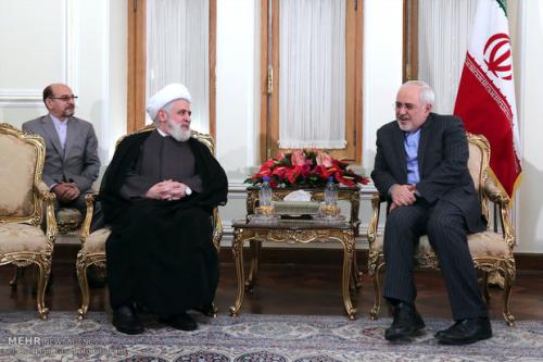 Zarif, Hezbollah deputy-Secretary General meet 