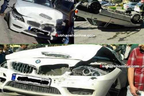 تصادف شدید پراید و BMW لوکس 
