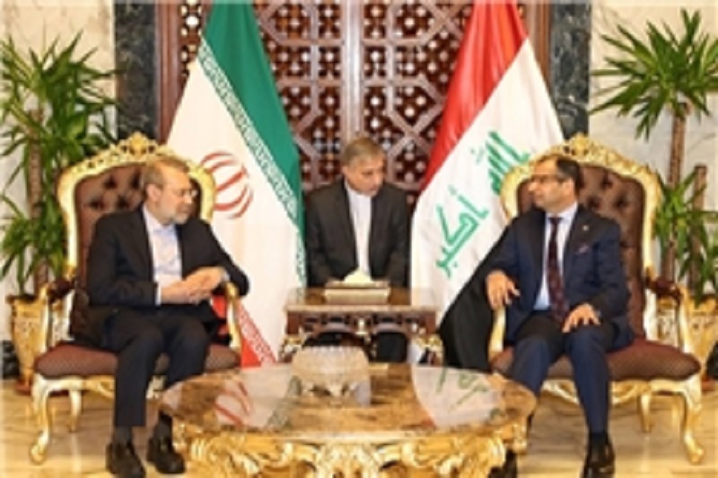 دیدار «علی لاریجانی» و «محمد جهاد اللحام» با رئیس پارلمان عراق در بغداد