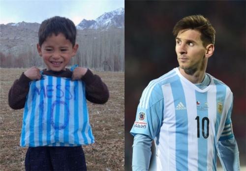 پیراهن امضا شده مسی به دست کودک افغانستانی رسید+ عکس 