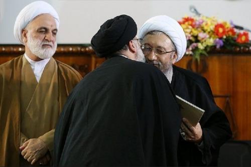 عکس:تودیع و معارفه دادستان کل کشور با حضور  آیت‌الله صادق آملی لاریجانی و ایت الله رییسی