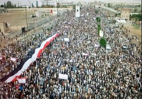 برگزاری راهپیمایی یمنی‌ها علیه آمریکا و عربستان + تصاویر