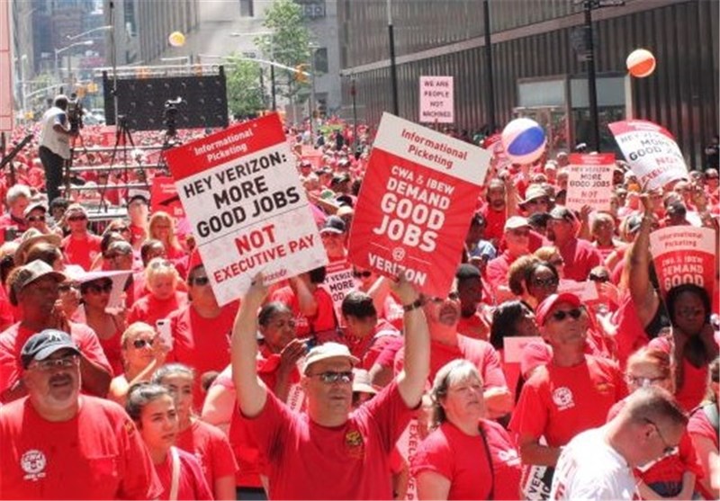اخراج ۳۵ هزار کارمند یک شرکت مخابراتی در آمریکا درپی اعتصاب 