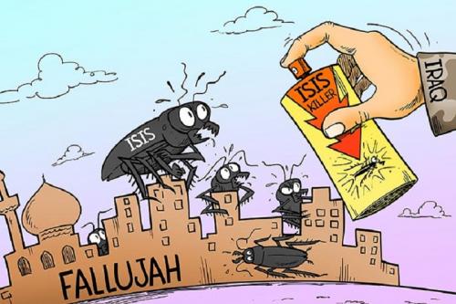 کاریکاتور: تارو مار داعش در فلوجه
