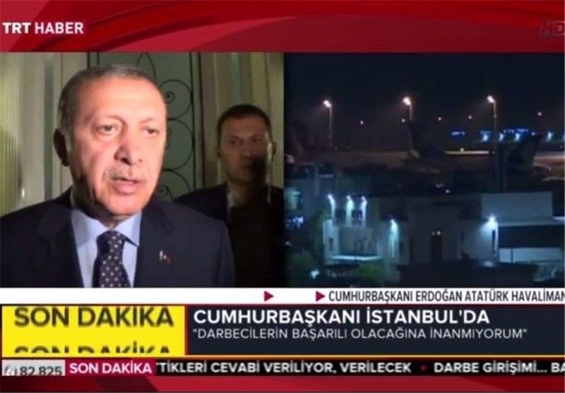  اردوغان: کودتا شکست خورد/ مردم به میدان‌ها بیایند