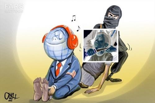 کاریکاتور:سکوت جامعه جهانی در قبال سر بریدن کودکان