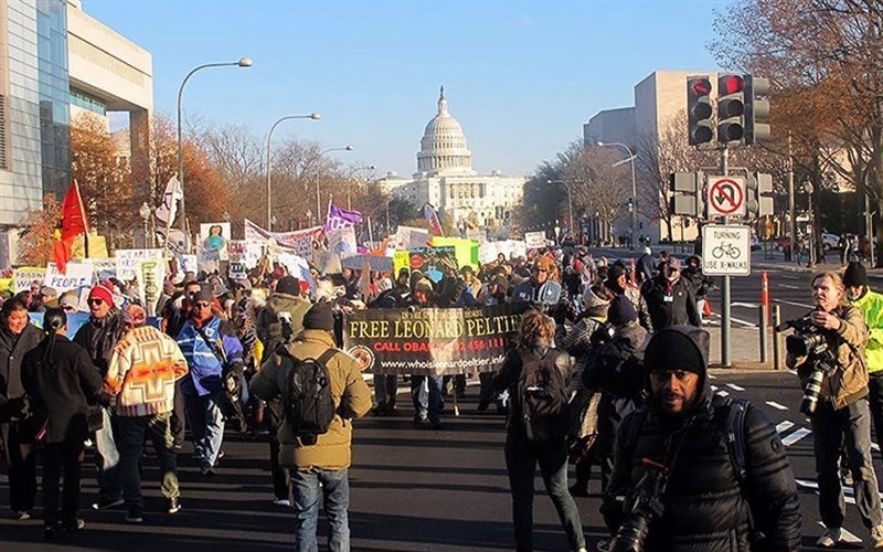 تصاویر/ تظاهرات بومیان در مقابل کنگره آمریکا 