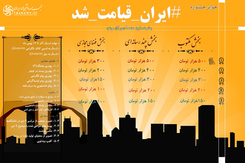 برگزاری جشنواره دانشجویی «ایران قیامت شد» +جزئیات و جوایز 