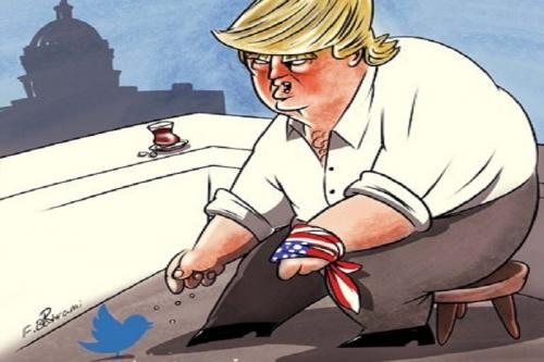 کاریکاتور / ترامپ توییتر باز است!