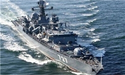 کشتی جنگی روسیه پس از تصادف با کشتی باربری در دریای سیاه، غرق شد