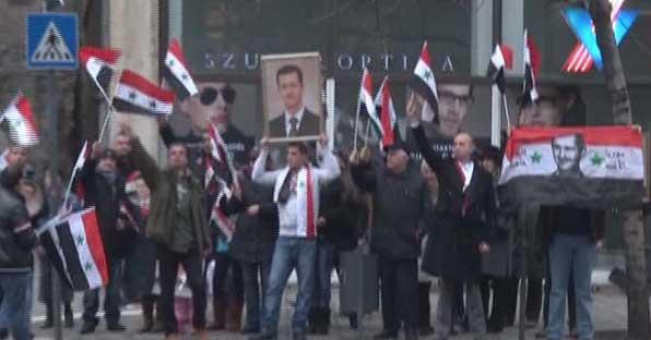 شعارهای اعتراضی مردم مجارستان علیه اردوغان در دانشگاه بوداپست