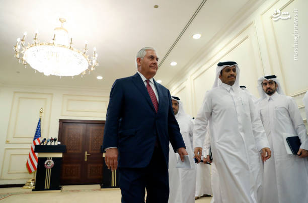 دیدار وزیر خارجه آمریکا با امیر قطر+عکس