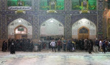 ترنم باران بهاری و تگرگ در مشهد + فیلم