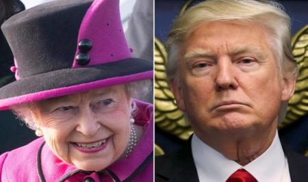 رفتار گستاخانه ترامپ در مواجهه با ملکه انگلستان+تصویر