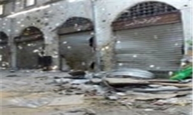 تروریست‌ها بازارحمص را به آتش کشیدند/ انفجار در منطقه‌ علوی‌نشین