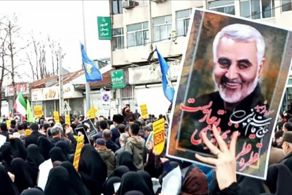 تجمع مردم گرگان پس از شهادت سپهبد قاسم سلیمانی