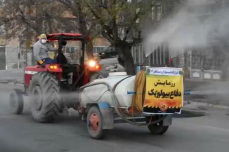 فیلم| ضدعفونی معبر شهری در  آذربایجان غربی