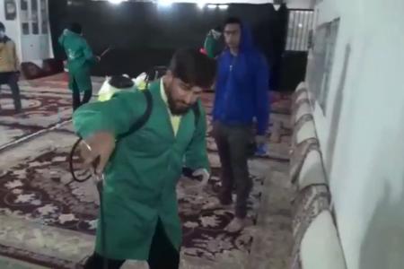 فیلم| ضدعفونی سطح شهر و برخی مساجد در مهرشهر بیرجند