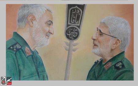 نقاشی سرکار خانم زهرا طاوه‌ئی درباره  شهید سلیمانی 