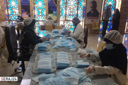 تولید روزانه ۱۰۰ هزار ماسک در حرم مطهر علی بن حمزه (ع) شیراز