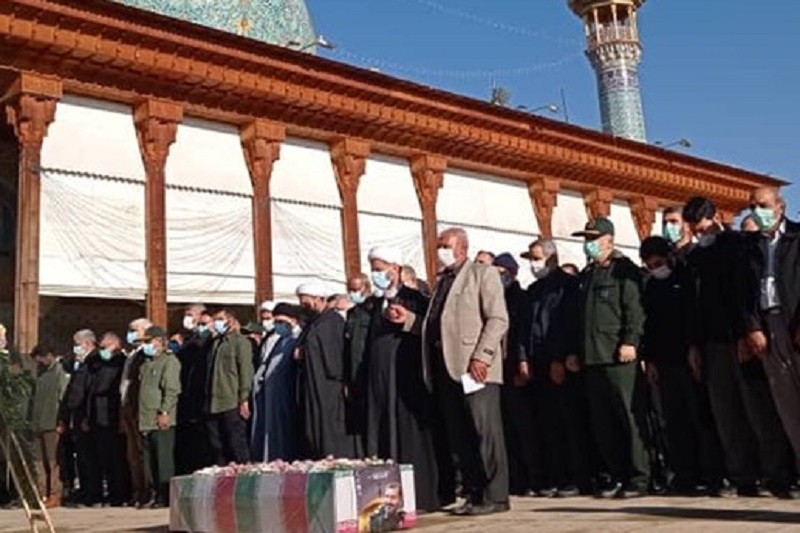 خاکسپاری شهید سردار استوار محمودآبادی در گلزار شهدای شیراز