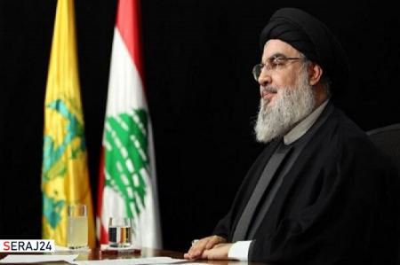 سید حسن نصرالله دبیر کل حزب الله لبنان سخنرانی می کند