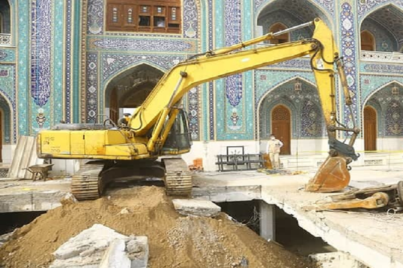 احداث صحن امام محمدباقر (ع) در حرم کاظمین آغاز شد+عکس