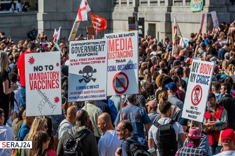 تجمع صدها لندنی علیه محدودیتهای کرونایی