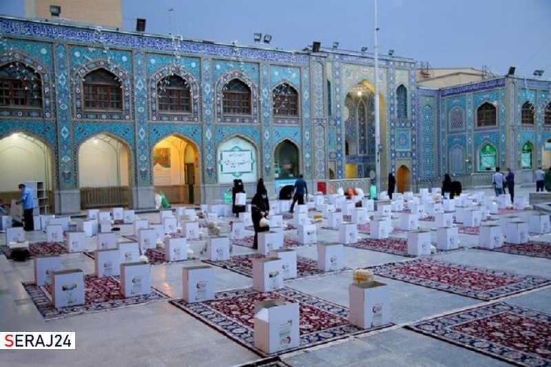 توزیع بسته‌های ارزاق ماه مبارک رمضان بین نیازمندان در طرح مواسات