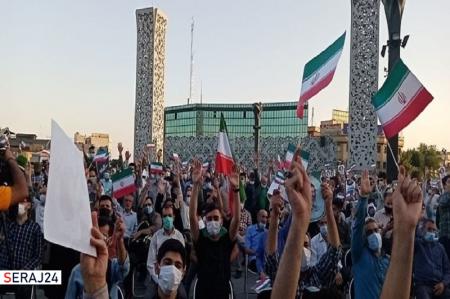  جشن پیروزی هواداران آیت‌الله رئیسی در میدان امام حسین(ع) برگزار شد 