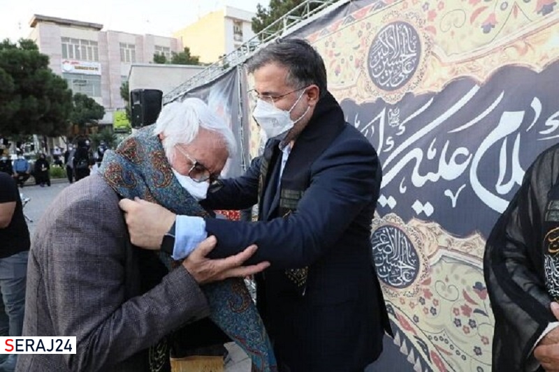 اهتزاز پرچم حرم امام حسین (ع) در شرق تهران