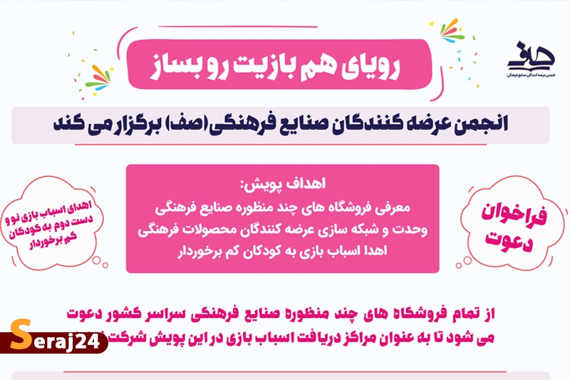 تشریح شاخصه های حضور در انجمن عرضه کنندگان محصولات فرهنگی/«رویای هم بازیت رو بساز» پویشی برای کودکان کم برخوردار است