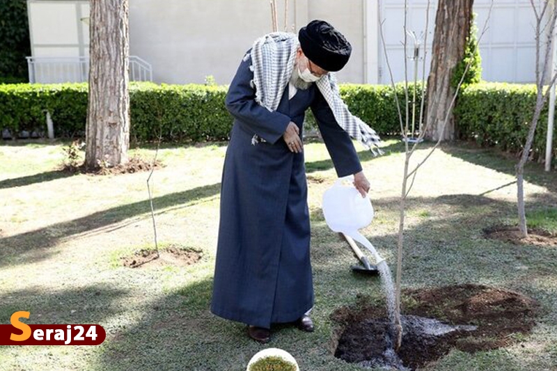 کاشت نهال به مناسبت روز درختکاری توسط امام خامنه ای/رهبر انقلاب: تخریب محیط زیست تخریب منافع ملی است