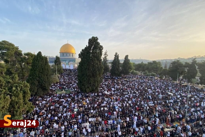 اقامه ۲۰۰ هزار نفری نماز عید فطر در مسجد الاقصی