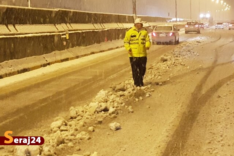 بارش باران و برف در محورهای ۹ استان کشور/ ۷ جاده مسدود است