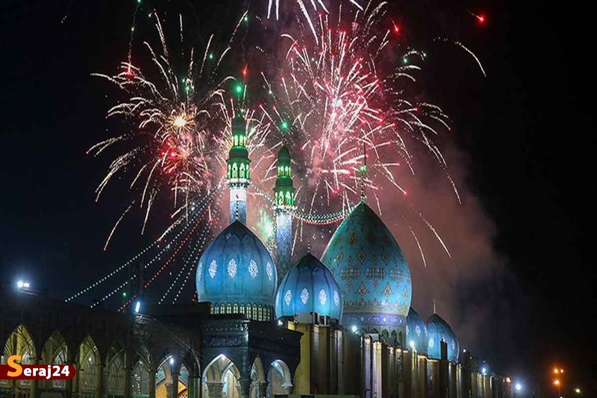 نور افشانی مسجد مقدس جمکران + تصاویر