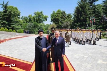استقبال رسمی رئیسی از رئیس‌جمهور ازبکستان