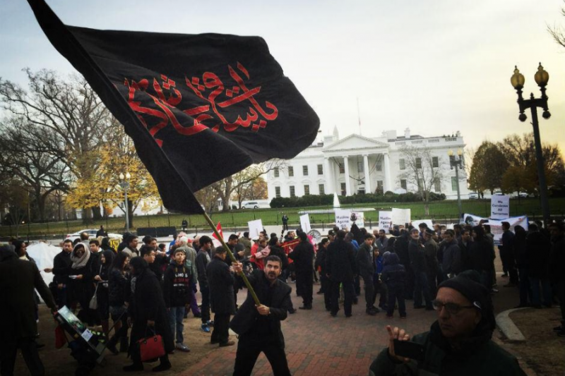 تصاویر عزاداران حسینی در مقابل کاخ‌ سفید! 