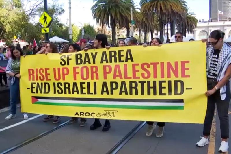 هزاران حامی فلسطین در سانفرانسیسکو به خیابان آمدند
