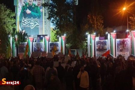 تجمع مردم تهران در پی حمله وحشیانه رژیم صهیونیستی به بیمارستان