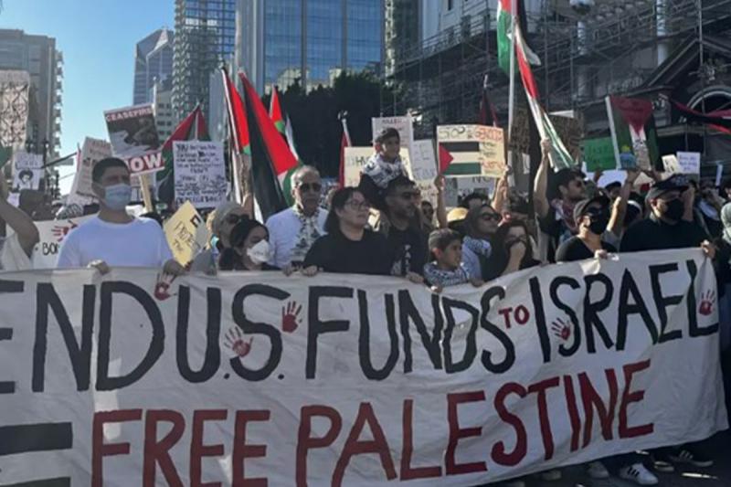 تظاهرات گسترده در شهرهای بزرگ آمریکا در حمایت از فلسطین + ویدئو