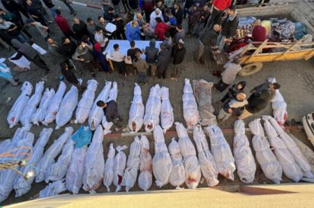 ورود اجساد ۸۰ شهید به بیمارستان «کمال عدوان» غزه