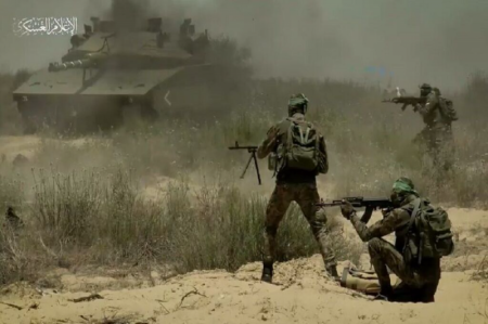 نبرد رزمندگان مقاومت با صهیونیستها در غزه