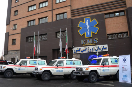 اهدای سه آمبولانس به ایران توسط  سازمان جهانی بهداشت
