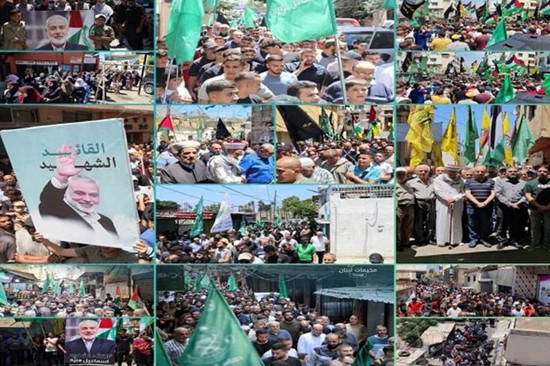 خشم فلسطینیهای ساکن اردوگاههای لبنان از ترور هنیه + فیلم