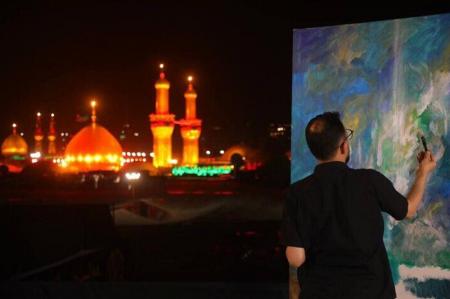 نقاشی جدید حسن روح‌الامین در جوار حرم امام حسین (ع)