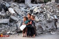 تصویری دلخراش از دو کودک فلسطینی