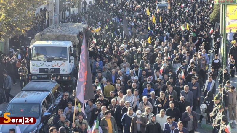 پیکر مطهر شهید گمنام بر دوش مردم یاسوج؛ میهمان دو حرم متبرک